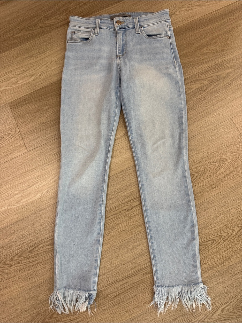 Joe's Jeans Light Wash Skinny Jeans with Frayed Hem